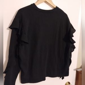 a new day Black Ruffle Detail Sweatshirt